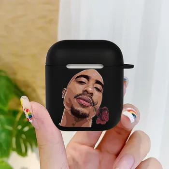 Rapper Tupac 2Pac Makaveli Case Para Apple airpods Casos 1 2 Claras Para o Airpod Pro Soft Case no Fone de ouvido Acessórios Fundas Coque