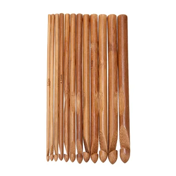 12pcs de Bambu agulha de Crochê 6