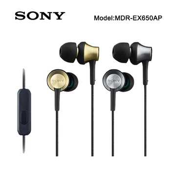 Original SONY EX650AP Fone de ouvido In-Ear Fones de ouvido de Metal Com Microfone Para XPERIA 1 10 Mais XZ1 XZ2 XZ3 Premium X XA1 XA2 XZ xiaomi huawei