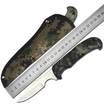 Frete grátis Nova lâmina fixa bordas afiadas acampamento de caça tático de sobrevivência faca com alça ABS Exterior ferramenta
