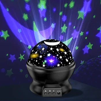 LED Galaxy Céu Estrelado de Noite, Luz de Giro Romântico Starlight Projetor Quarto de criança Estrelas, Lua abajur Decoração