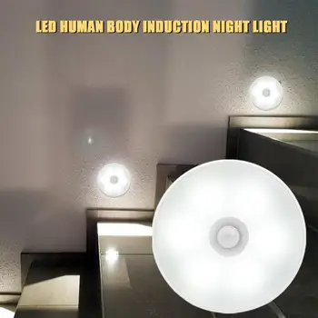 Sensor de movimento sem Fio de Luzes da Noite Decoração do Quarto Lâmpada LED Armário de Cozinha de Luz Escadaria Closet Sala de Corredor de Iluminação, Lâmpada de Parede