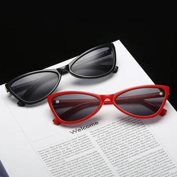 2019 Bonito olhos de gato senhoras óculos de sol preto óculos de sol do quadro 8 cores de quadro PC lente AC a proteção UV400 liquidação de itens