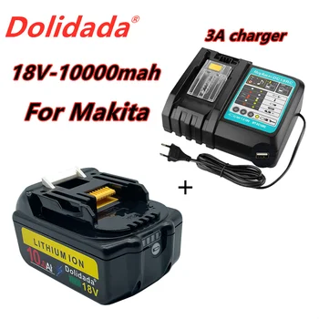 2021 novo bl1860 recarregável da bateria 18 V 10000mah Makita Li ion 18 V bateria bl1840 bl1850 bl1830 bl1860b LXT 400 + carregador