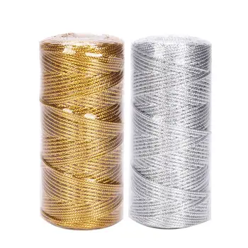 1,5 Mm de 100M de Macramé Cabo de Corda de Fita de Artesanato Diy Ouro Prata Corda de Seqüência de caracteres Para a Costura de Fio Torcido Segmento de Home Decoração Têxtil