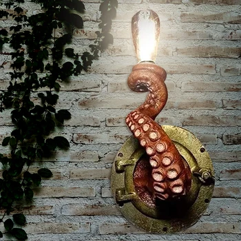Retro Polvo Luz Elétrica Tentáculo Monstros com Lâmpadas Penduradas Na Parede Tentáculo de Polvo lâmpadas de Suportes para a Decoração de Casa de dropship