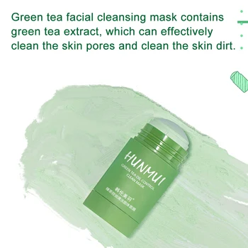 Chá Verde Máscara De Limpeza Purificante De Argila Vara Máscara De Óleo De Controle De Cuidados Com A Pele Anti-Acne Berinjela Remover Espinhas Máscara De Argila