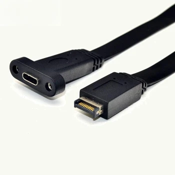 USB 3.1 Tipo C Painel Frontal Cabeçalho Cabo de Extensão,E o Tipo de USB 3.1 Tipo C Cabo,Interno Adaptador de Cabo,com Painel(50cm)