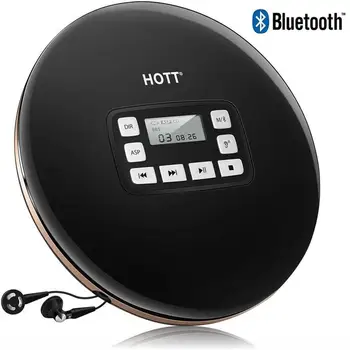 Portátil, CD Player com Bluetooth e Fones de ouvido,Pessoal Disco Compacto CD Player de Música,Anti-Choque Eletrônico Pule para a Protecção