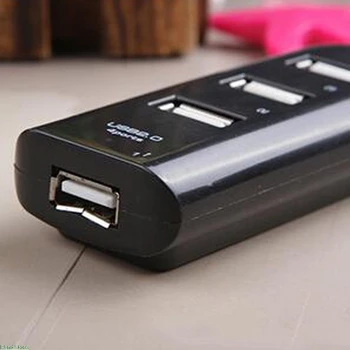 Tamanho compacto Mini 4 Porta USB 2.0 de Alta Velocidade Hub Divisor de Adaptador de 480 Mbps para PC Portátil Sagacidade Cabo USB