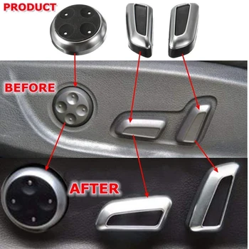 Estilo carro de Interiores Auto Seat Botão de Ajuste da Tampa do Comutador de Guarnição Decorativa para Audi A4 B8 A6 / C6 C7 A5 A7 Q5 Q3