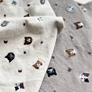 Bordados de tecido de algodão artesanais de costura, material de desenho animado de retalhos de tecido animal anime tissus motivo enfant têxteis lar DE50ML