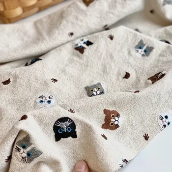 Bordados de tecido de algodão artesanais de costura, material de desenho animado de retalhos de tecido animal anime tissus motivo enfant têxteis lar DE50ML