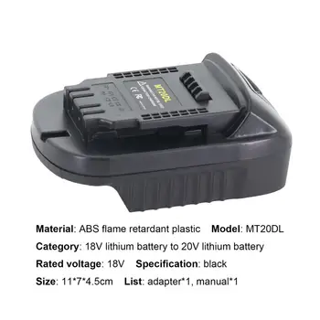 Promotie-Mt20Dl Batterij Adaptador Voor Makita 18V Bl1830 Bl1860 Bl1815 Li-Ion Batterij Voor Dewalt 18V 20V dcb200 Li-Ion Batterij