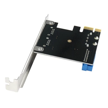 PCI USB e Adaptador de 2 portas USB 3 PCI e placa de Adaptador de PCI-e USB3.0 19 20 pinos conversor de controlador PCI-e USB3 placa de expansão Para PC