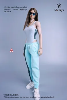 1/6 Escala feminino roupas de hip-hop estilo sem encosto funda colete top Casual calças sexy cool 2 cor 12 polegadas TBLeague figura