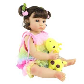 BZDOLL 55 CM Cheia de Silicone Corpo Renascido Boneca de Brinquedo, Como o Vinil de verdade Vestir a Princesa Criança da Menina Boneca. Presente de Aniversário
