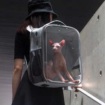 Novo gato saco transparente dobrável pet space bag respirável animal de estimação mochila fora portátil cão mochila de moda mochila de viagem