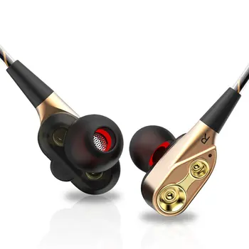 Hi-fi de Baixo Pesado Dupla Dinâmica Driver de Fone de ouvido Wireless compatíveis com Bluetooth, Fone de ouvido Duplo movimento sem fone de ouvido