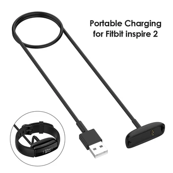 Cabo de Carregamento USB para Fitbit Inspirar 2 Fast Cabo de Alimentação Pulseira Fio do Carregador Smart Watch sem Fio Cabo de Carregamento