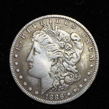 1886 EUA Vintage Rainha Morgan Ouro Moeda de Prata, Moedas de Dinheiro Colecionáveis Urss Medalha de Lembranças Moedas de Presente de Natal