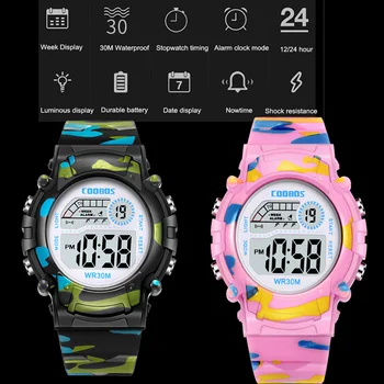 Crianças Relógio Eletrônico Digital LED Impermeável relógio de Pulso, Relógios de Pulso de Esportes Relógio para Meninas Meninos Crianças montre enfant 2021