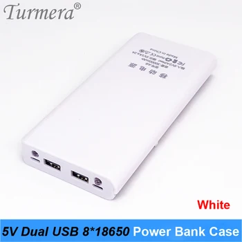 5V USB Duplo 8*18650 Bateria do Banco do Poder da Caixa Carregador de Telefone Celular DIY Shell de Caso Sugerem NCR18650B HG2 18650 Bateria de armazenamento de caso