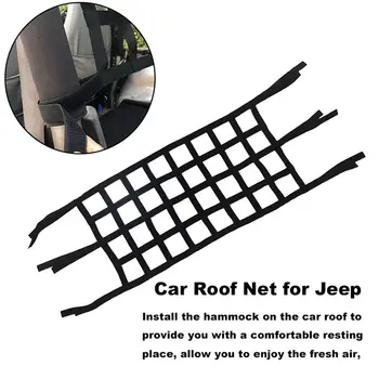 Oxford Tecido do Teto do Carro Rede Soft Net é uma Rede Sombras de Armazenamento Tampa Superior do Carro de Carga Restante Cama Para Jeep Wrangler YJ TJ 147x48cm