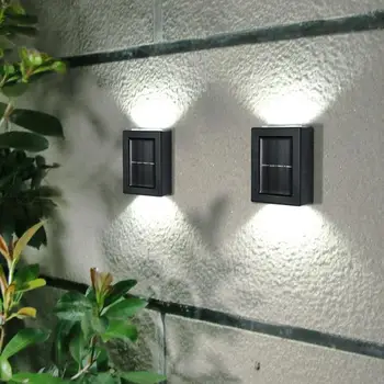 2PCS Solar, Lâmpada de Parede ao ar livre do Agregado familiar Impermeável Luz Decorativa do Jardim Dimmable Forte Dissipação de Calor Luzes de Parede