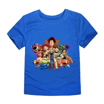 Pixar Toy Story 4 Cartoon Letra de Crianças T-shirt Manga Curta de Algodão Crianças Menino Menina Buzz Woody Roupas de Verão Topo Tee