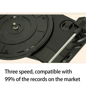 Cor de madeira Registro Retro Leitor de Áudio Portátil Gramofone mesa Giratória Disco de Vinil de Áudio RCA R/L 3,5 mm Saída da UE Plug