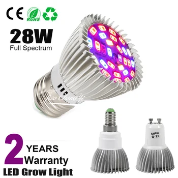 28W E27/GU10 E14 5730 28 LED Cresce a Luz do Bulbo de Lâmpada da Planta Hidropônica de Espectro Completo 85-265V Espectro Completo de LED