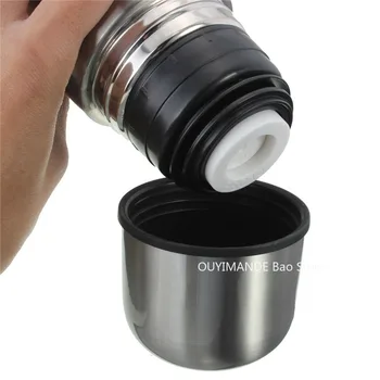 Bpa-free 1L Clássico de vácuo em aço Inox cantil de camada dupla com isolamento Portátil garrafa térmica copo de água termal frasco de chá com a corda