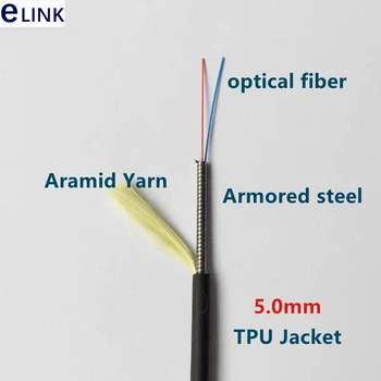 300M 8 núcleos de TPU de Fibra óptica Cabos de ligação impermeável LC SC FC Blindado patch de levar a cabo ao ar livre SM FTTA jumper 8 fibras 5.0 mm