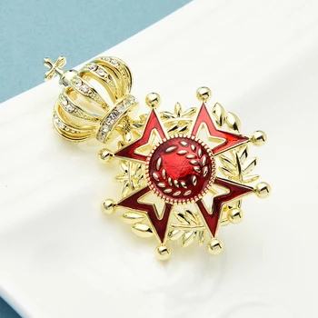 Wuli&bebê checa Strass Estrelas Coroa Broches Para as Mulheres Unissex Novo Design Pinos Broche Presentes