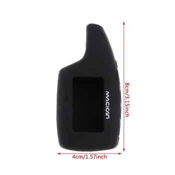Capa de Silicone Shell Para Scher-khan Magicar 5 Dois Maneira de Alarme de Carro LCD Remoto