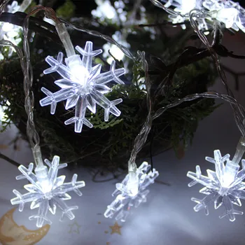 LED do floco de neve de cadeia leve tipo de bateria atmosfera festiva decorativas, lâmpadas de árvore de Natal, luzes pingente cadeia