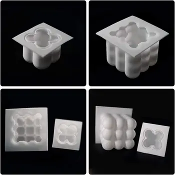 DIY Silicone Vela do Molde Fondant 3D de Moldes Para Caseiro Vela a fabricação de Sabão Bolha Molde Cozinha Bolo de Pastelaria, Panificação Ferramentas