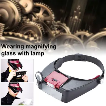 Lupas Para a Leitura de Jóias Reparação de relógios Cabeça Lupa Óculos Com DIODO emissor de luz da Lupa Lupa