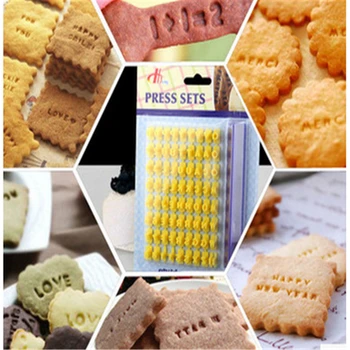 Alfabeto Número de DIY Cookies Biscoito Carta Carimbo de Impressora Fondant de Decoração do Bolo de Frenagem Cortador de IC878447