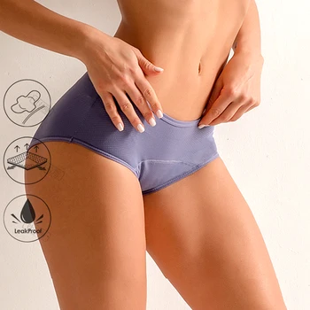 3pcs/Set Menstrual Calcinha Mulheres Sexy Calças à Prova de Vazamento Incontinência Cueca Período de Prova Cuecas de Cintura Alta frete Grátis