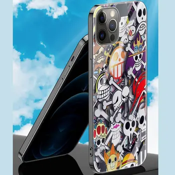 Anime Um Pedaço de Vidro Acessórios do Telefone Tampa do Caso para o iPhone da Apple 12 11 Pro MAX 8 7 6 6S Plus XS Silicone Borda Shell
