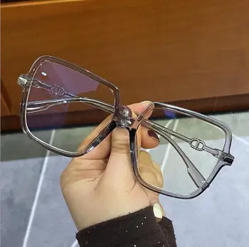Retro Retângulo Óculos para Limpar Óculos, Óculos de Óptica Ocular Armações de Óculos para Mulheres Transparente, Óculos de Armação de Óculos Falsos