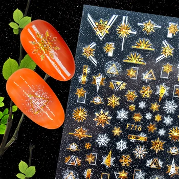 3D Prego Decalques Auto-adesivas para Unhas Bonito Árvore de Natal, Estrela de Adesivos para a Decoração da Arte do Prego