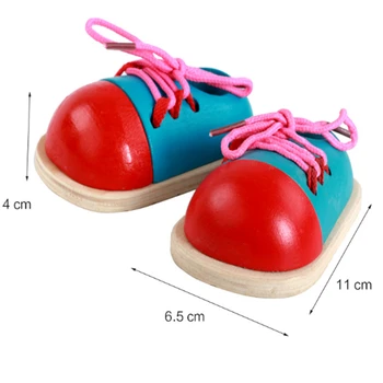 1Pcs Crianças DIY Eva Relógio de Educação a Moda Bebê de Laço Sapatos Montessori Crianças de Madeira Brinquedos de Brinquedos para as Crianças