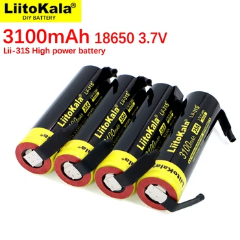 Genuíno 1-20PCS Novo LiitoKala Lii-31 DE 18650 Bateria De 3,7 V/4.2 V Li-ion 3100mA 35A de Energia da bateria Para o alto dispositivos de drenagem+DIY níquel