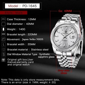 PAGANI DESIGN de Relógios de Homens de Luxo Relógio Mecânico, Vidro Safira Impermeável Relógio Automático Moda Casual, Esporte de Homens Assista