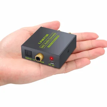 ESYNiC de Digital para analógico DAC (conversor de áudio com 2 x RCA L/R e 1 x 3.5 mm jack Ótico Digital Coaxial Coaxial Adaptador Toslink