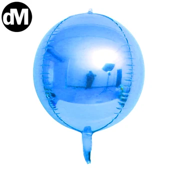 DM 10-20pcs Bola Redonda de Forma Metalizado Balões de Látex Balão 10/18/22/32polegadas 4D Folha de Balões de Hélio e Ar Balões Multicoloridos