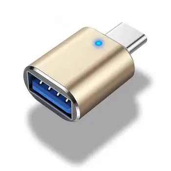 Liga de alumínio USB-USB C 3.1 Tipo C Macho Para USB 3.0 a Feminino de Dados OTG Conversor Adaptador de Luz